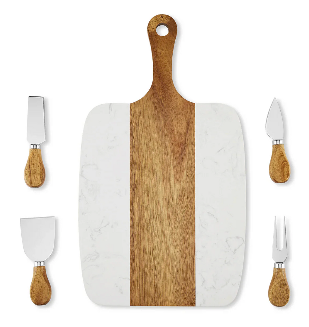 Marble Handle Serving Board – 5 Piece Set