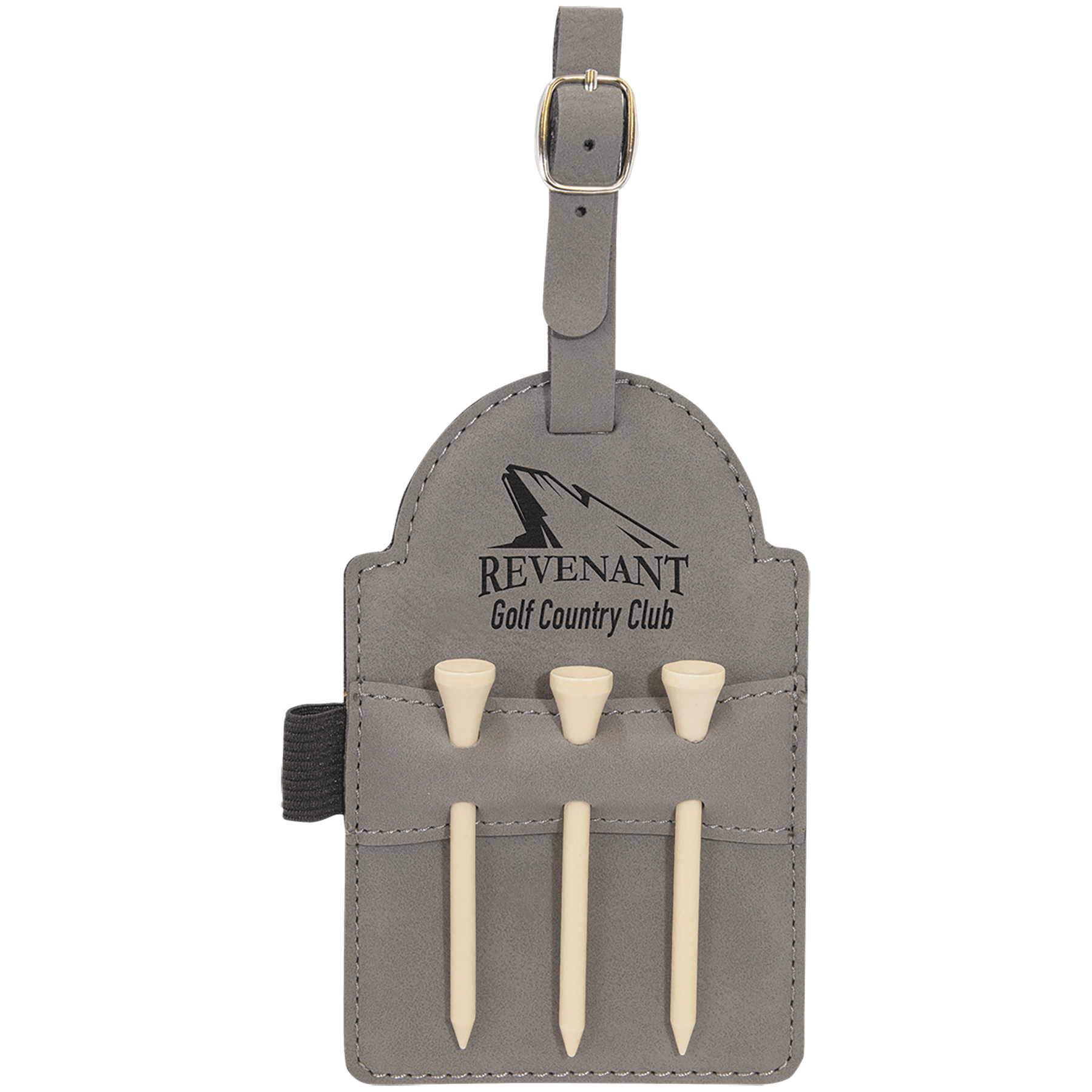 Personalized Leatherette Golf Bag Tag with 3 Tees