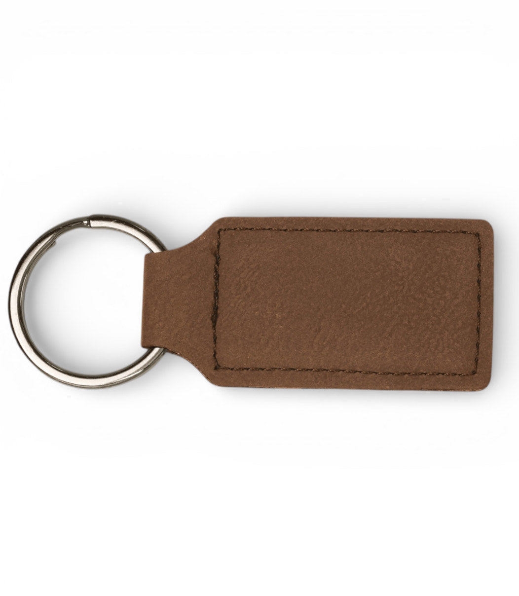 Personalized Leatherette Rectangle Keychain
